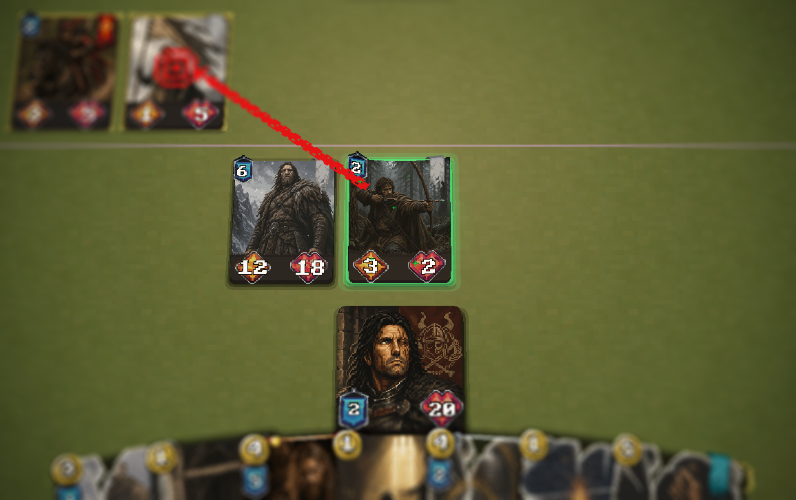 Сражение на игровом столе Reign Cards